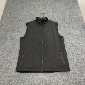 ActionHeat Vest Mens Large Black Polyester Spandex Heated Full Zip Mock Untested